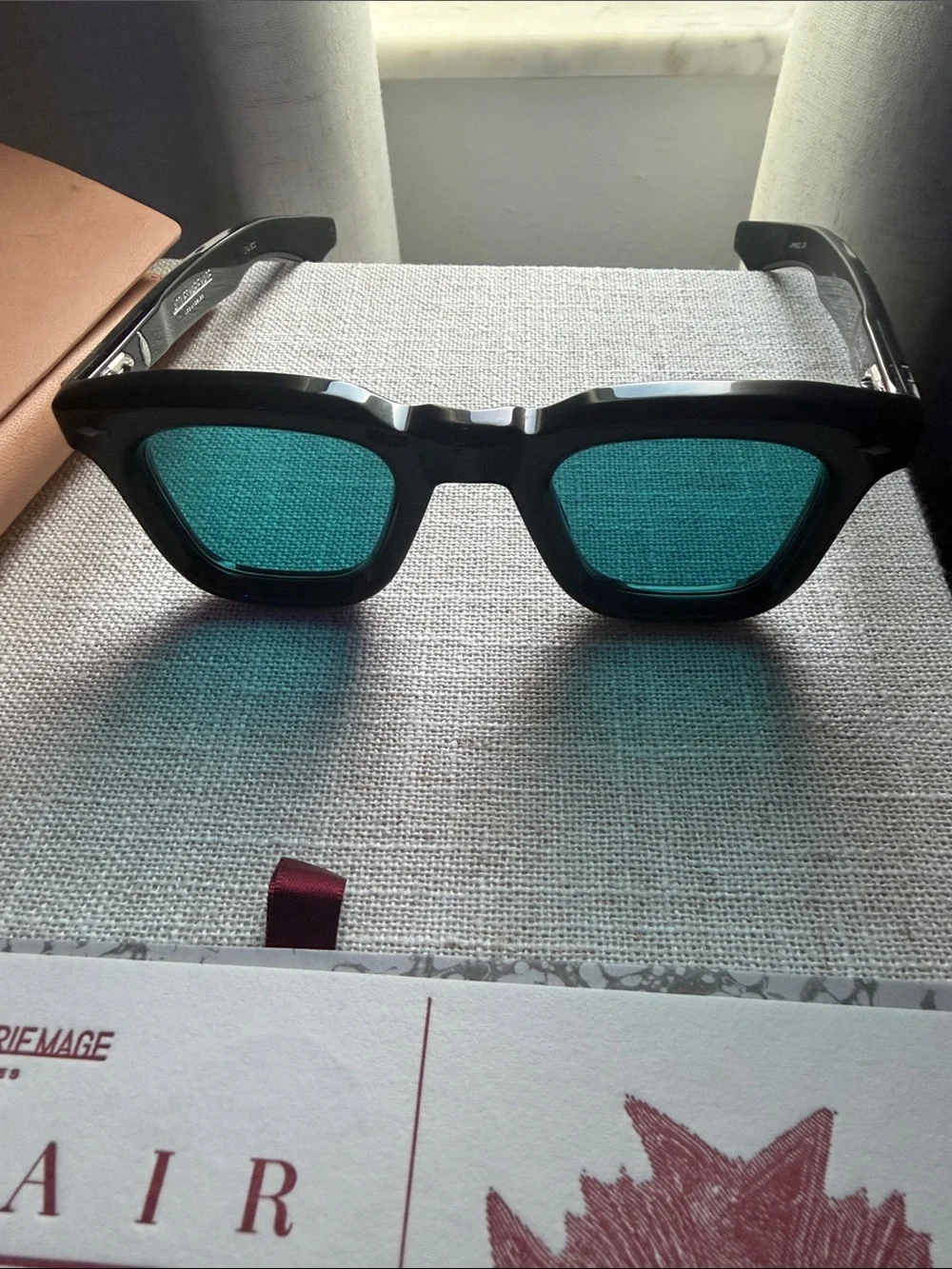 Leclaire Men’s Sunglasses in Black with Teal Lenses